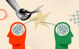 Relationship Conflict Concept With Human Hand In Retro Collage Vector Illustration